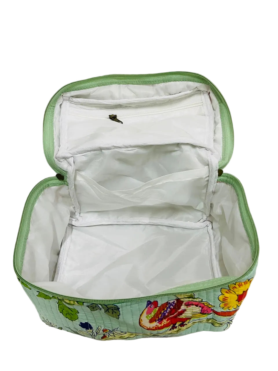 Handcrafted Quilted Makeup Organizer Bag | Cosmetic & Travel Vanity Case - 9x6.5x6.2 inches