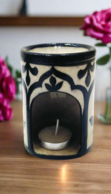 Jaipur Blue Pottery Aroma Oil Diffuser Gift Set – Rose Fragrance
