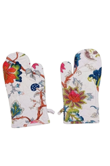 Cotton Unisex 1 Apron with 2 Microwave Gloves, 1 Roti Cover & 1 Microwave Pot Holder Trivets