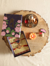 Pichwai Rakhi Gift Box– Designer Rakhi Set with Roli Chawal for Raksha Bandhan