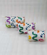 Set of 3 cosmetic bag/pouches with waterproof lining