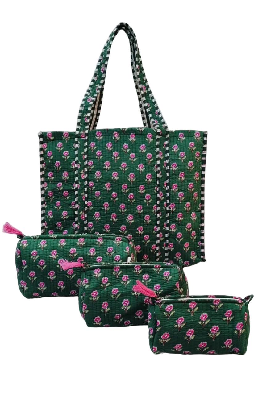 Tote Bag with set of 3 Pouches