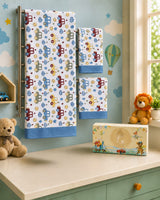Kids Gift Set - Handblock Printed Towels - 1 Bath + 2 Hand Towels