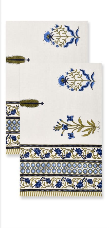 Hand Block Printed Honey Comb Cotton Hand Towel- Set of 2