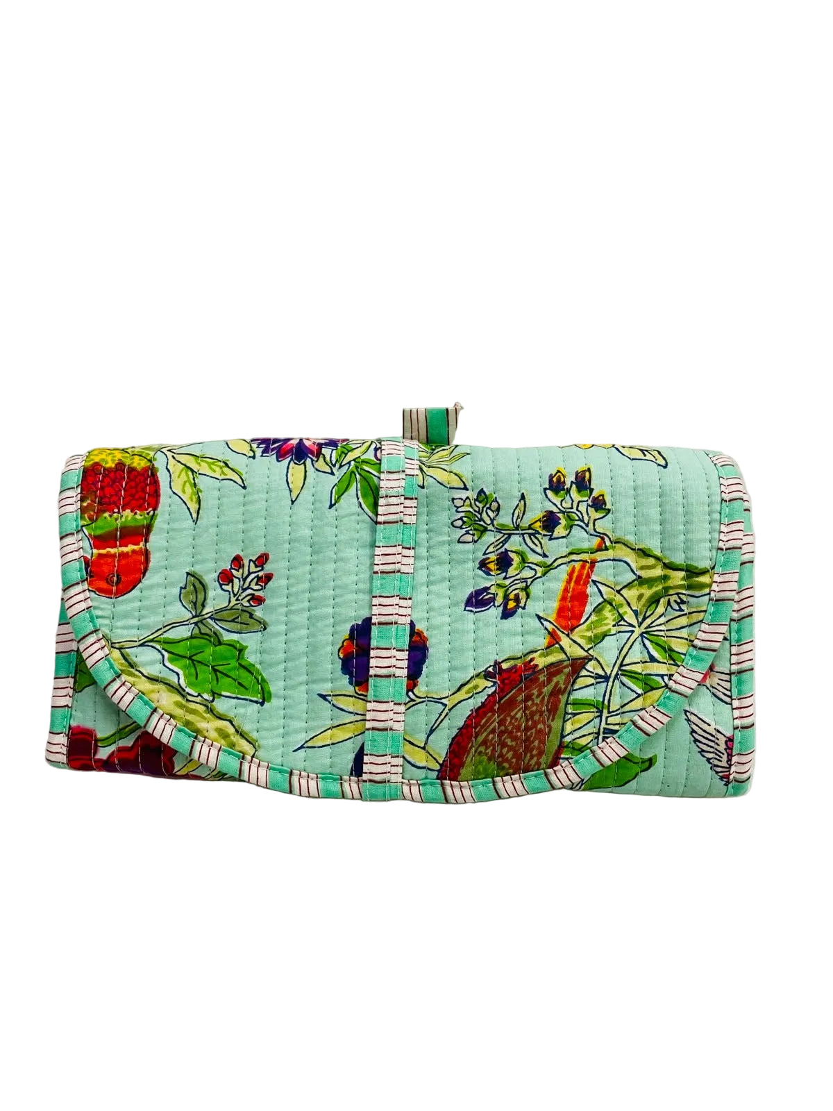 Handcrafted Travel Jewelry Organizer Roll | Artisan Fabric Jewelry Pouch