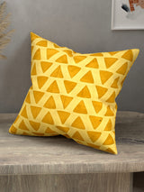 Handmade cotton applique work cushion cover - 16 X16 Inches