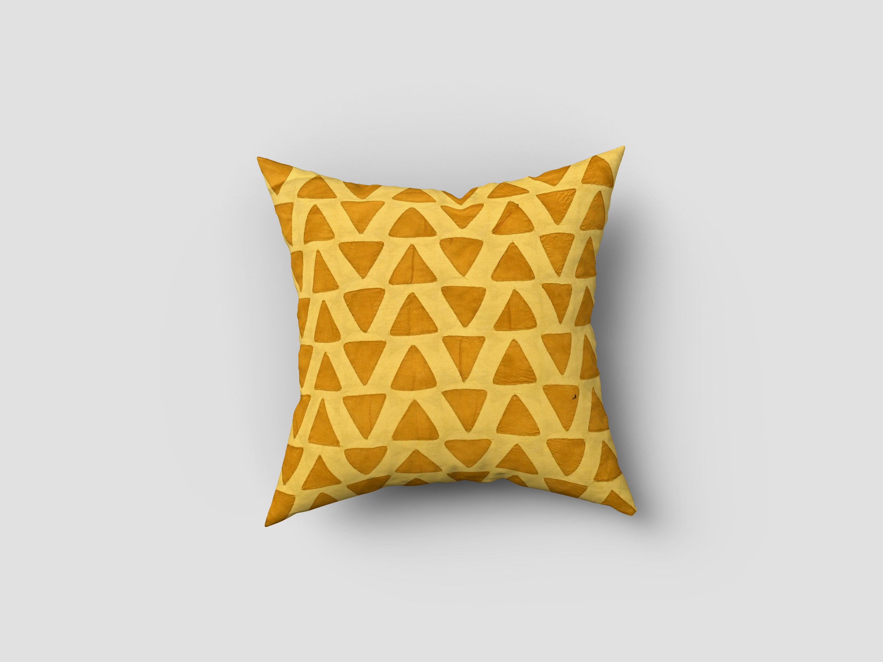 Handmade cotton applique work cushion cover - 16 X16 Inches