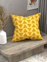 Handmade cotton applique work cushion cover - 16 X16 Inches
