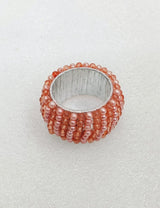 Handcrafted Fancy Beaded Napkin Ring Set of 6 – Perfect for Dining & Parties