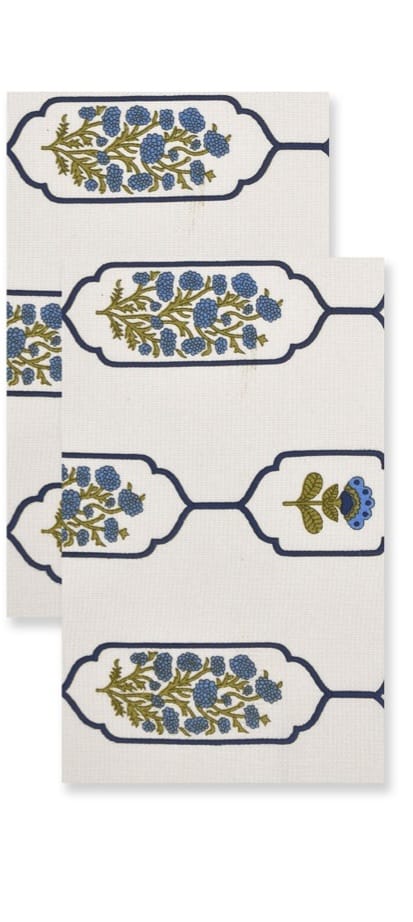 Hand Block Printed Honey Comb Cotton Hand Towel- Set of 2