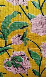 Handblock Printed Quilted Tote Bag without zip/button 17x18x 6 inches