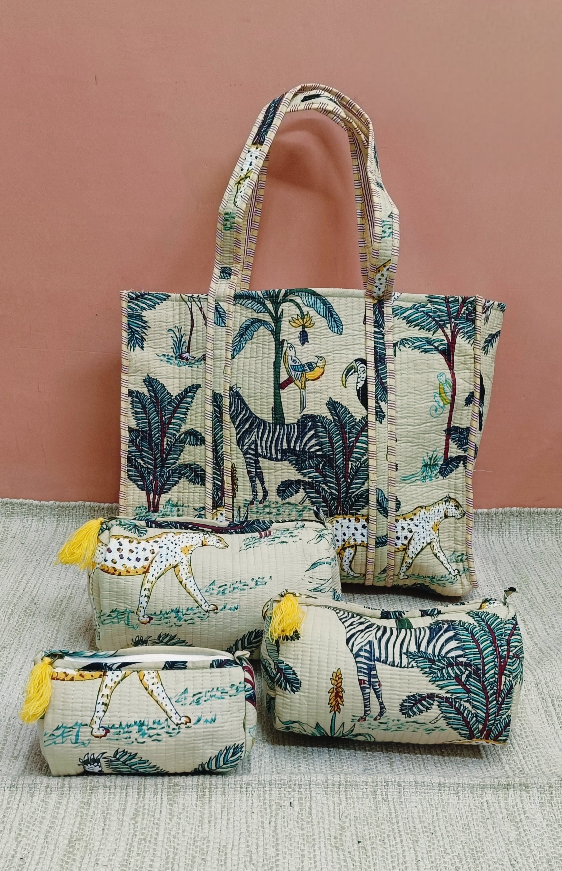 Tote Bag with set of 3 Pouches