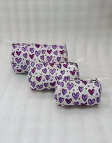 Set of 3 cosmetic bag/pouches with waterproof lining
