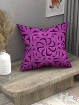 Handmade cotton applique work cushion cover - 16 X16 Inches