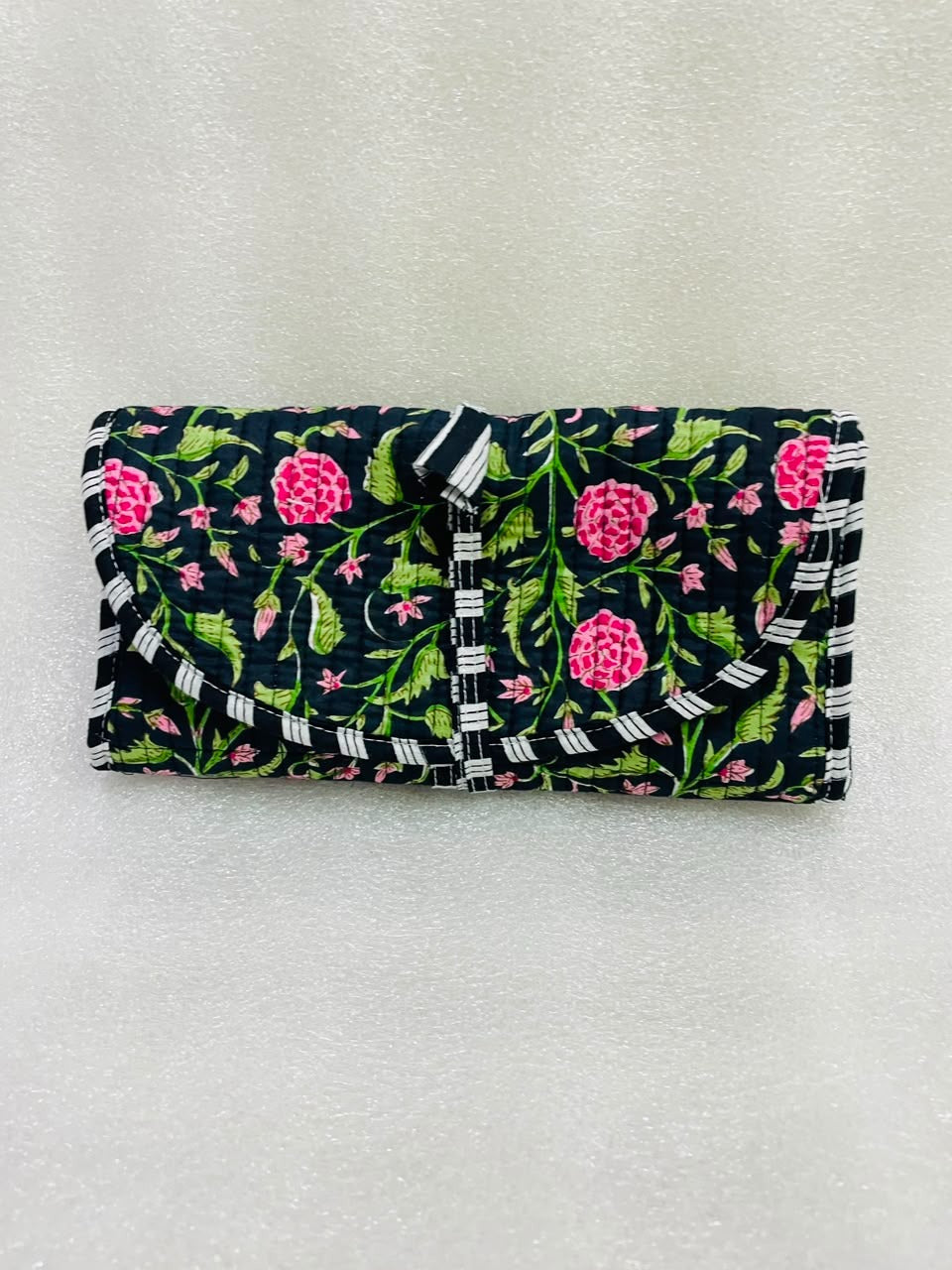 Handcrafted Travel Jewelry Organizer Roll | Artisan Fabric Jewelry Pouch