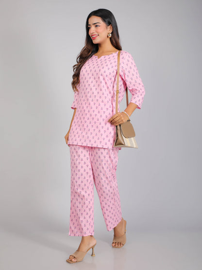 Pink on Pink Cotton Lounge Set for Women