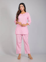 Pink on Pink Cotton Lounge Set for Women
