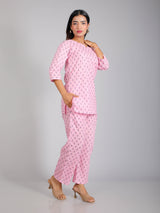 Pink on Pink Cotton Lounge Set for Women
