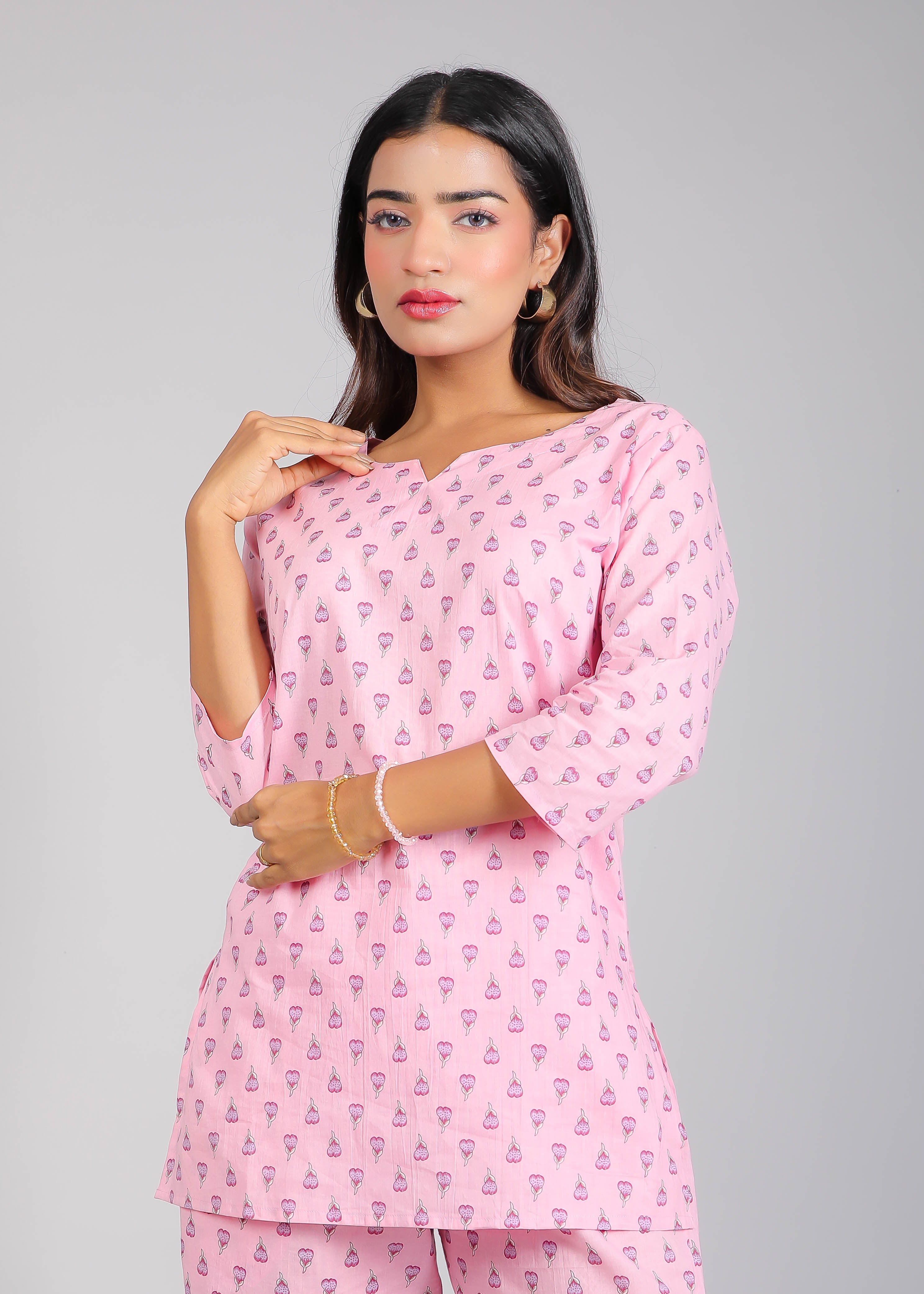 Pink on Pink Cotton Lounge Set for Women