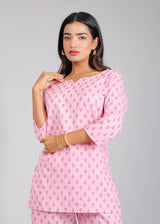 Pink on Pink Cotton Lounge Set for Women