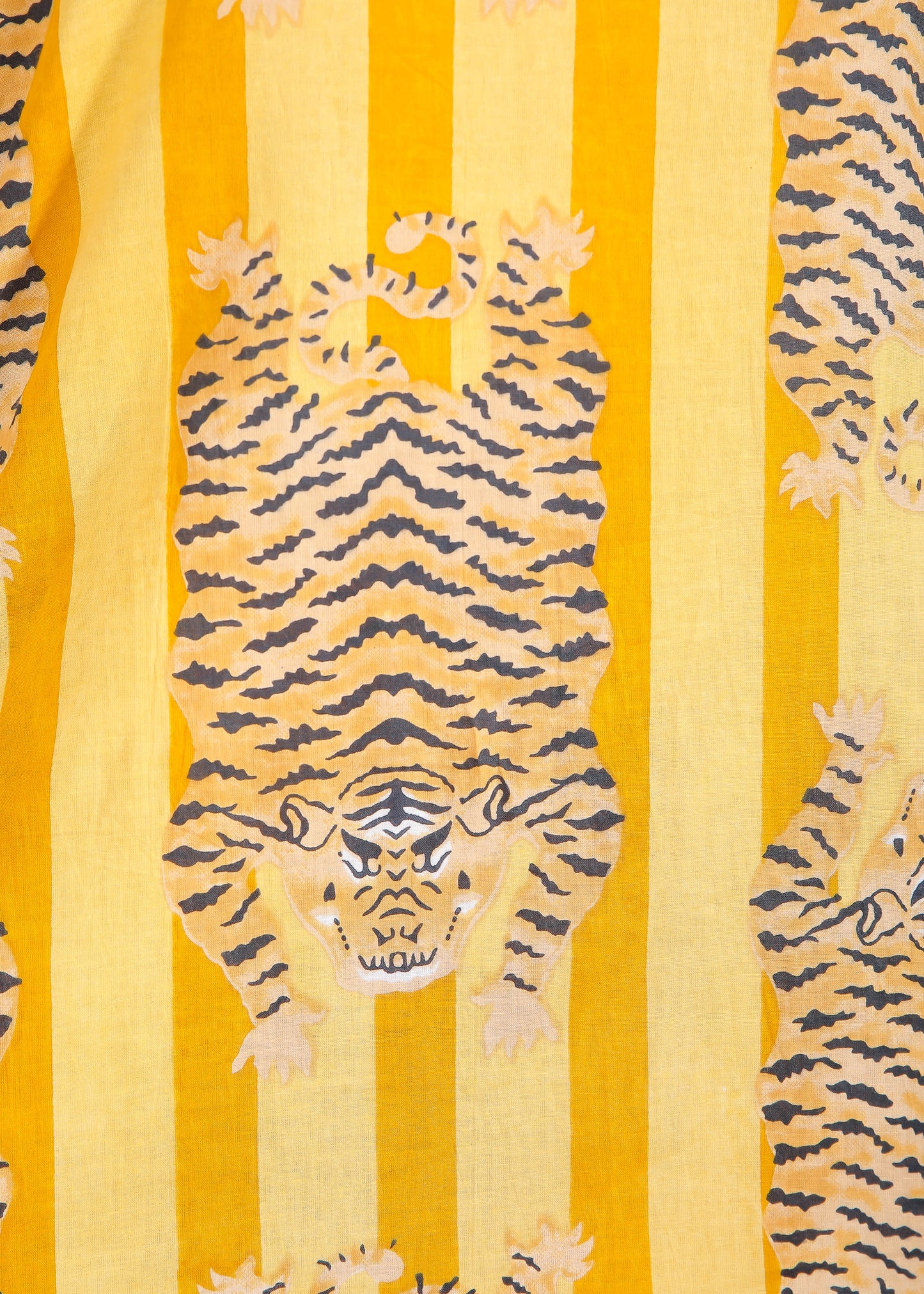 Tiger Skin on Yellow Cotton Lounge Set for Women
