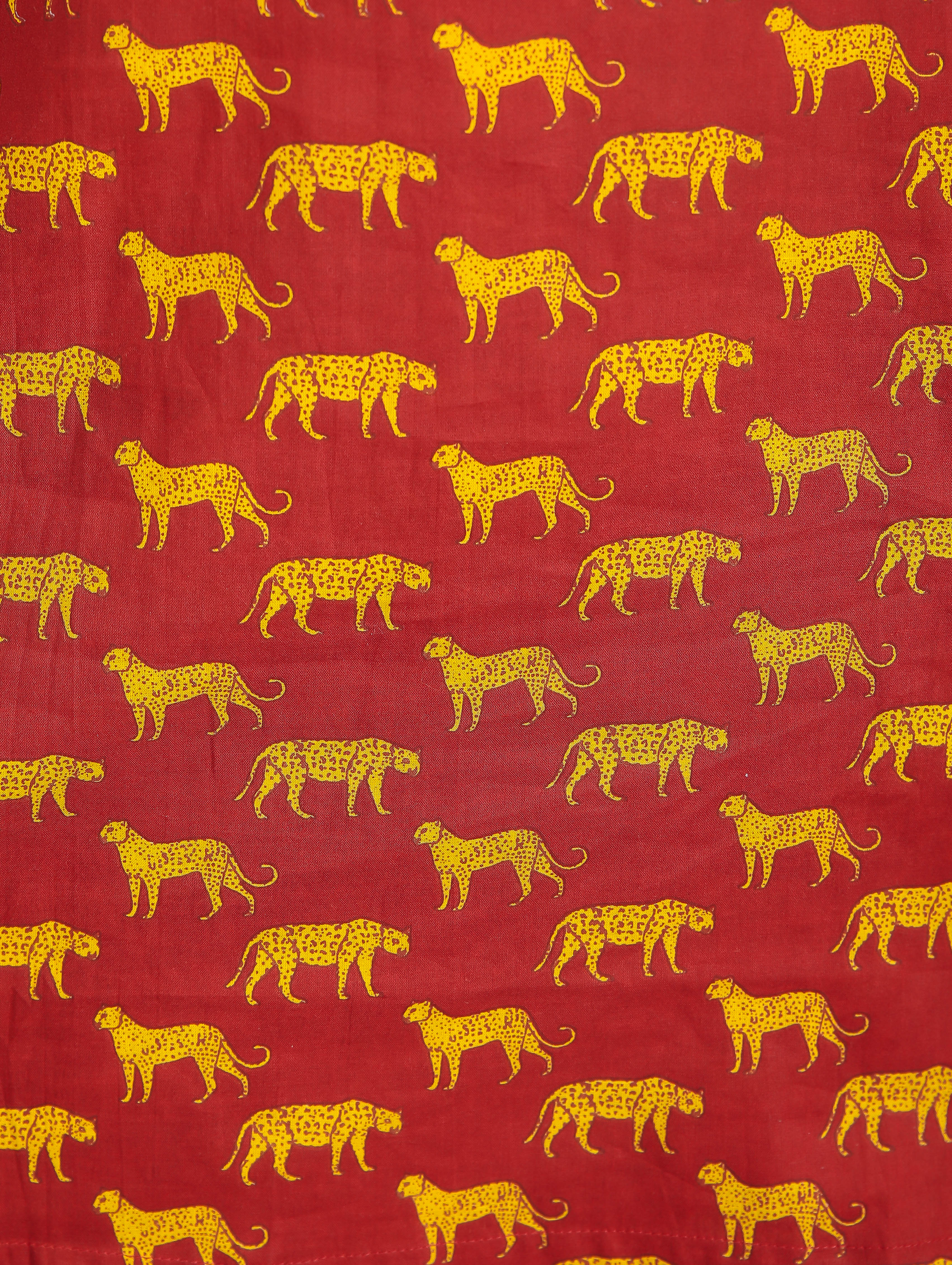 Leopard Print on Maroon Cotton Lounge Set for Women