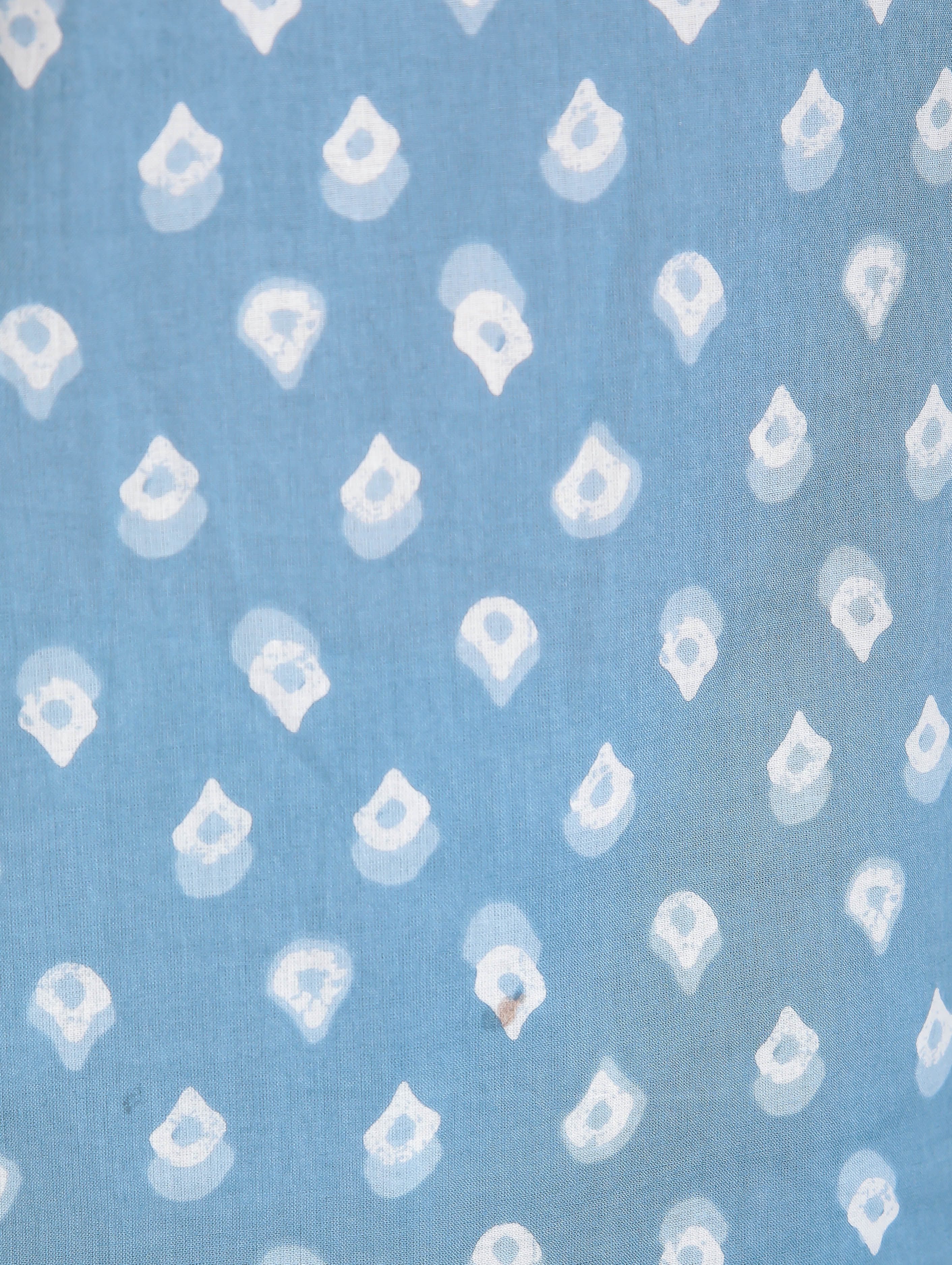 White motifs on Blue Cotton Lounge Set for Women