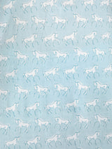 White Horse on Blue Cotton Lounge Set for Women