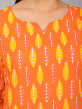 Rust Orange & Yellow Cotton Lounge Set for Women