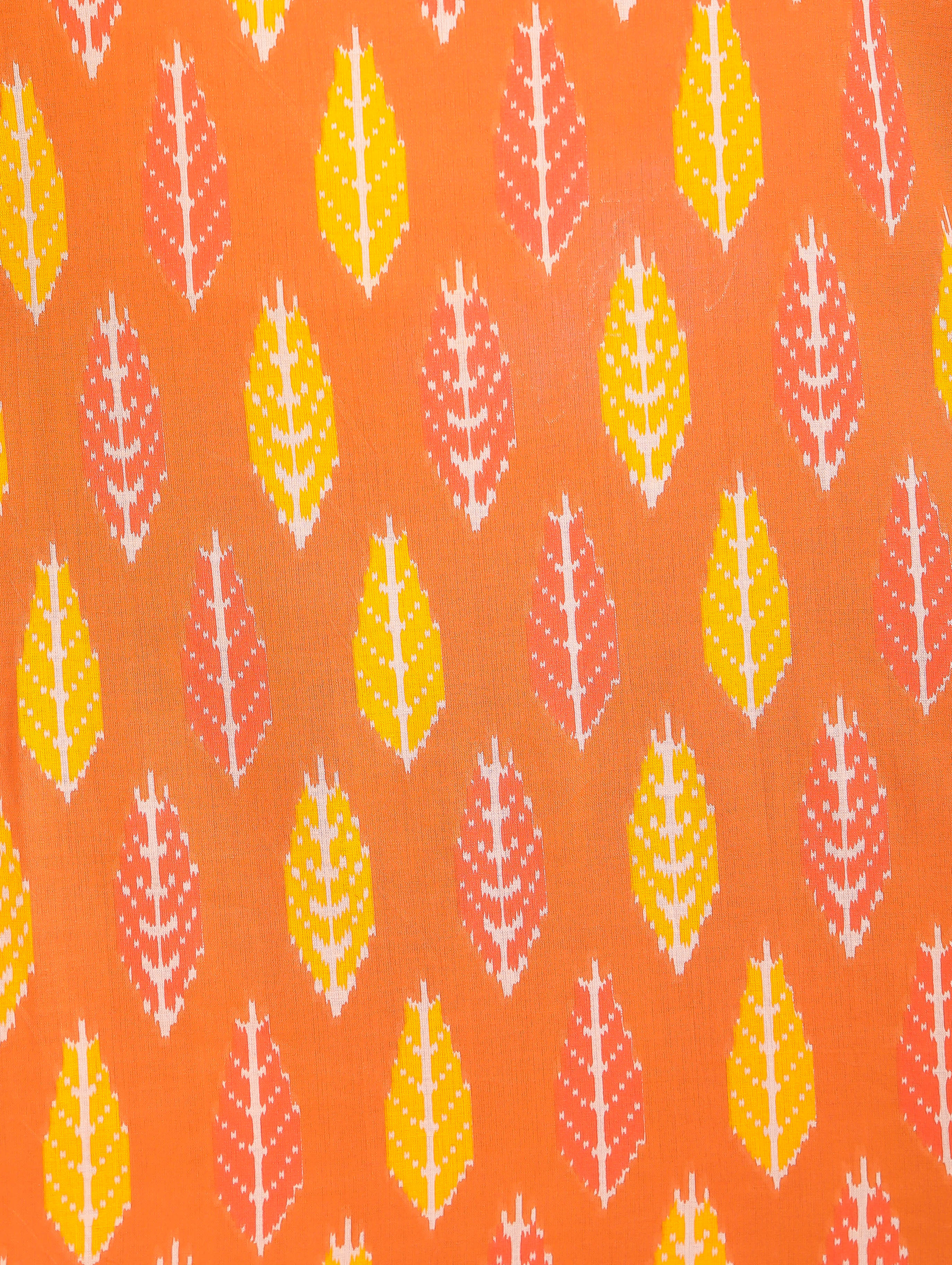 Rust Orange & Yellow Cotton Lounge Set for Women