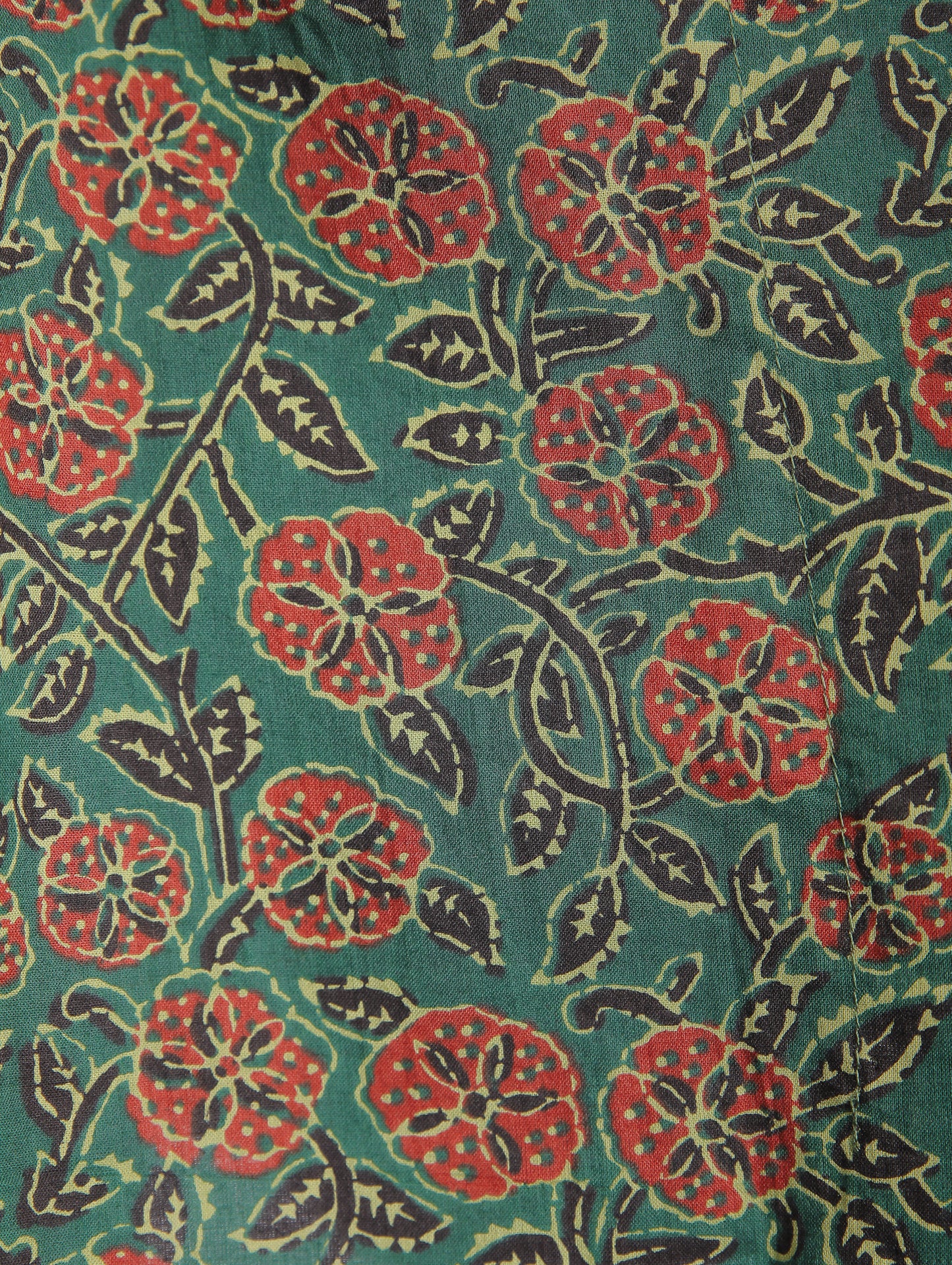 Abstract Print on Green Cotton Kaftan Top Pant Set
