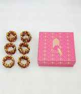 Handcrafted Fancy Beaded Napkin Ring Set of 6 – Perfect for Dining & Parties