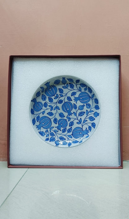 Gift Box with Handmade Jaipur Blue Pottery Plate - 8 inch diameter