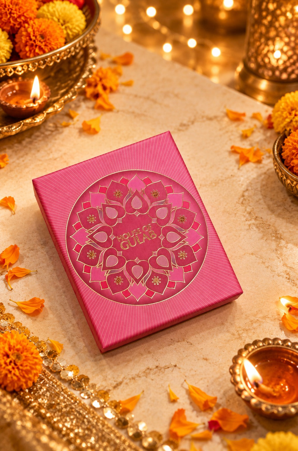 Diwali Gift Box Set of 4 Handcrafted Beaded Coasters