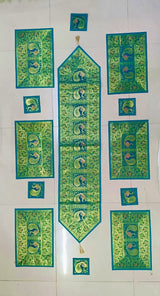 Gift Box with Banarasi Zari Table Runner, Set Of 6 Mats, 6 coaster