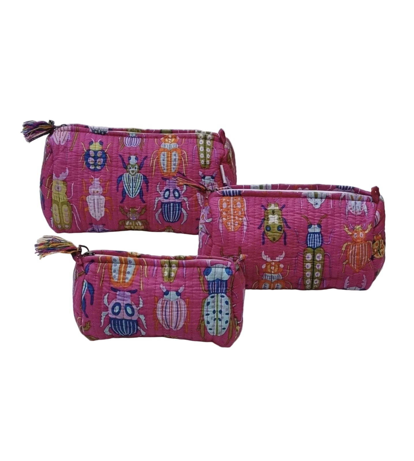 Set of 3 cosmetic bag/pouches with waterproof lining
