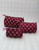 Set of 3 cosmetic bag/pouches with waterproof lining