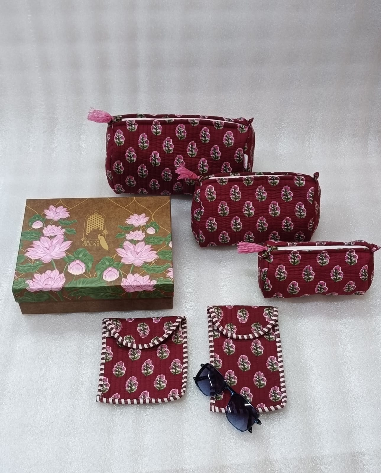 Set of 5 Utility Pouches (3 Makeup Pouches, 1 Sunglass Pouch, 1 Sanitary Napkin Pouch)
