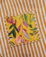 Handblock Printed Quilted Tote Bag with concealed zip ( 17x18x 6 inches)