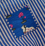 Handblock Printed Quilted Tote Bag with concealed zip ( 17x18x 6 inches)