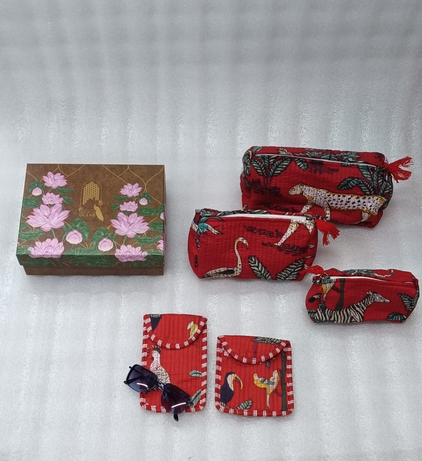 Set of 5 Utility Pouches (3 Makeup Pouches, 1 Sunglass Pouch, 1 Sanitary Napkin Pouch)