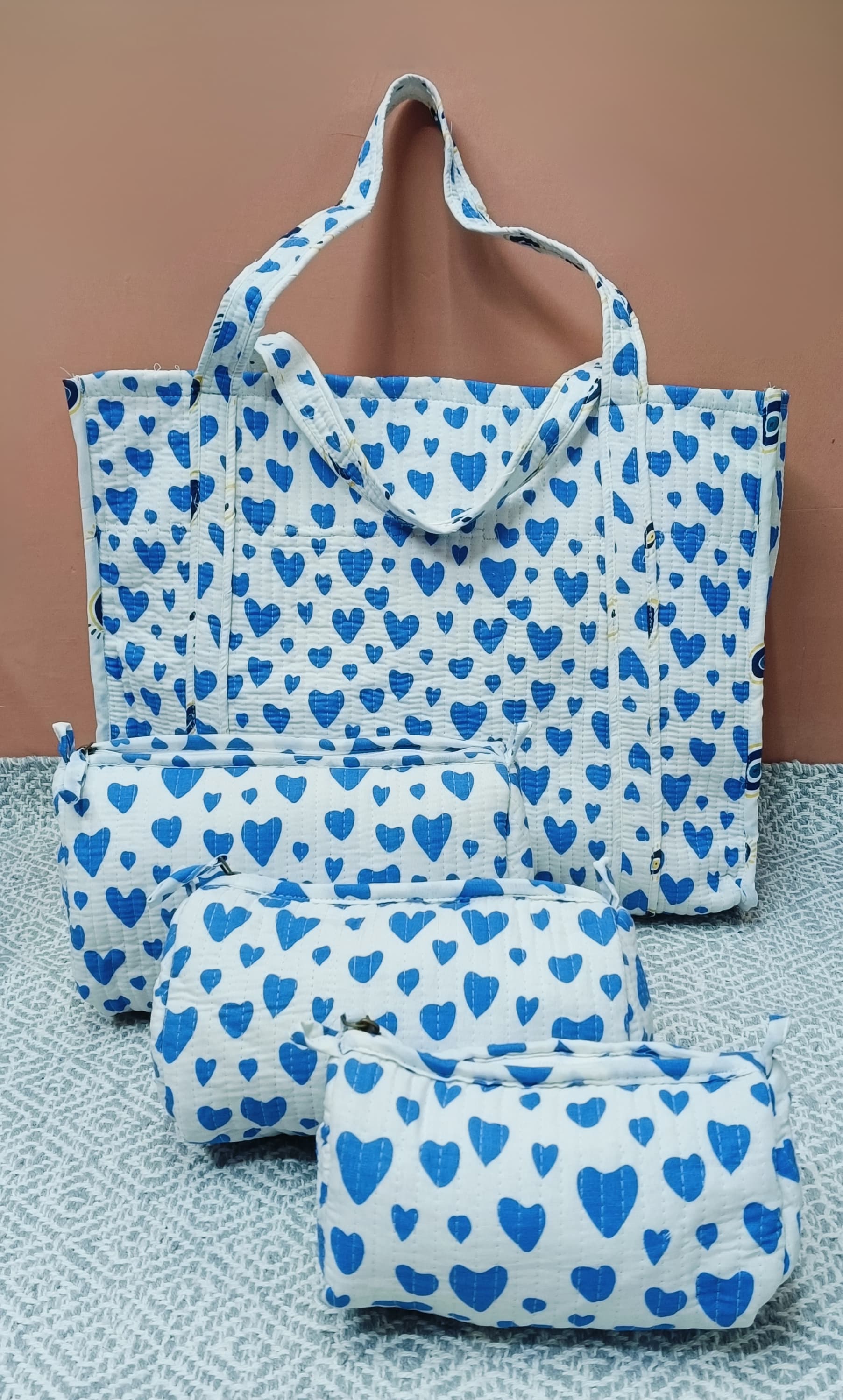 Tote Bag with set of 3 Pouches