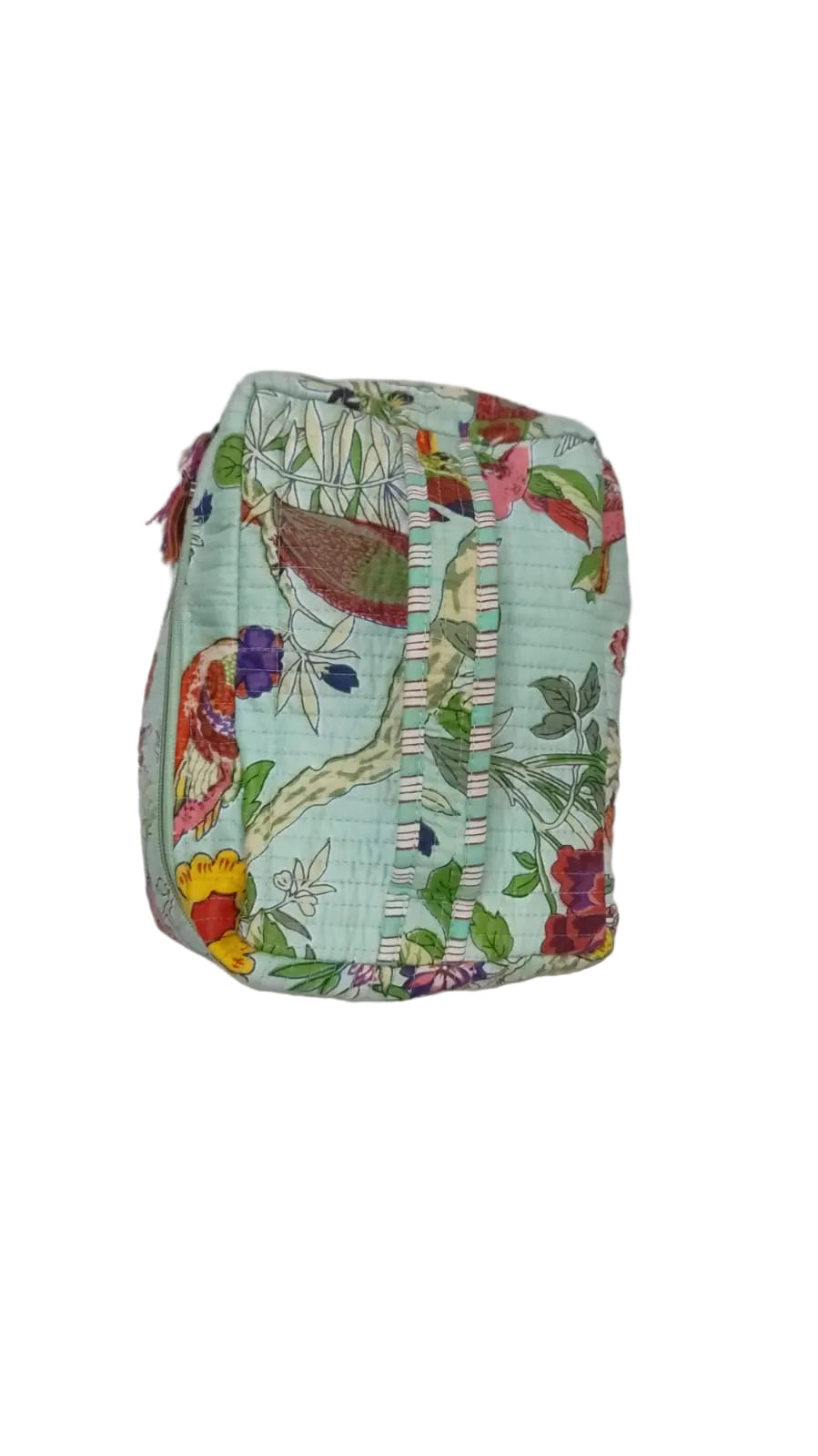 Handcrafted Quilted Makeup Organizer Bag | Cosmetic & Travel Vanity Case - 9x6.5x6.2 inches