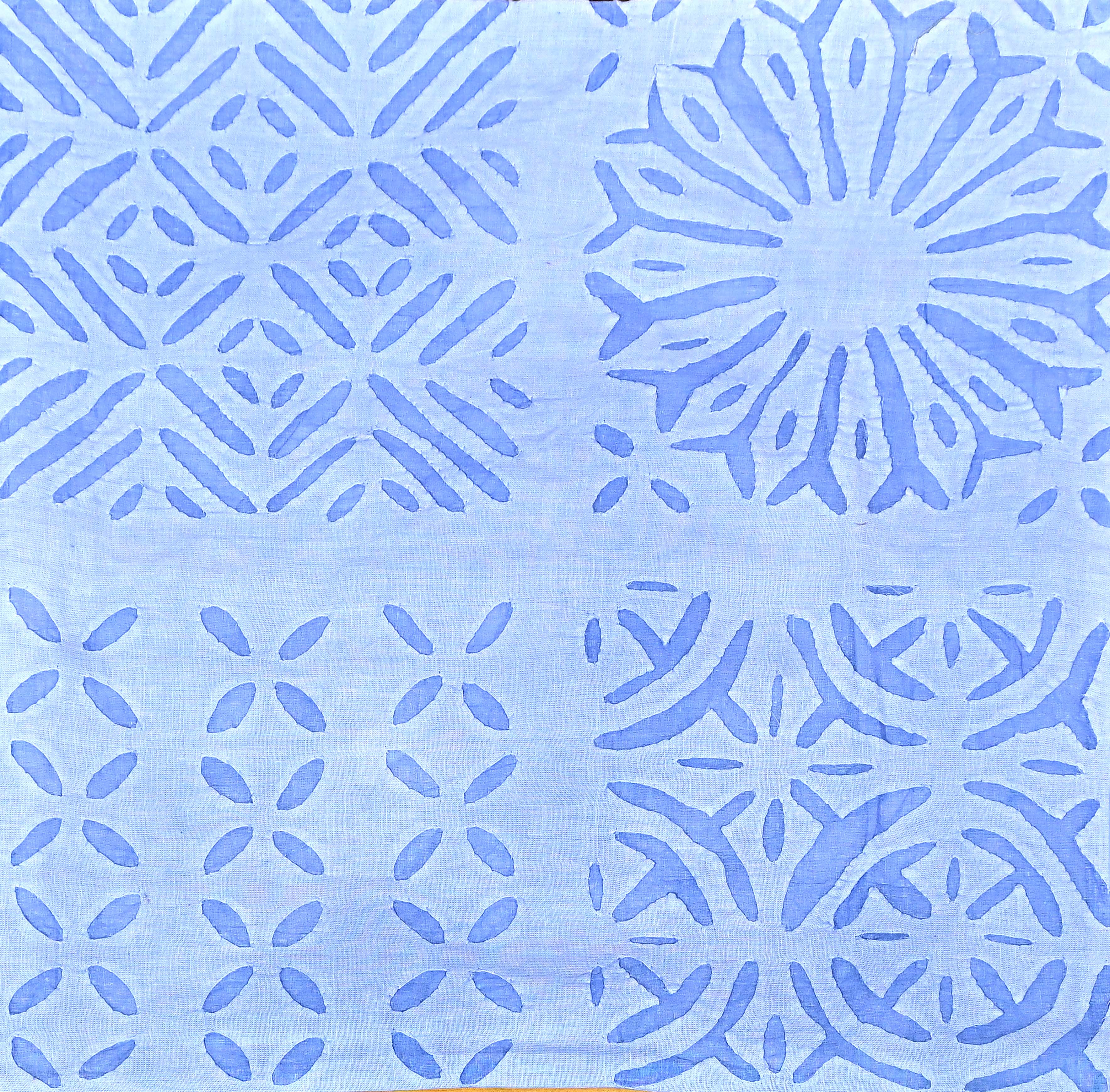 Handmade cotton applique work cushion cover - 16 X16 Inches