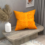 Handmade cotton applique work cushion cover - 16 X16 Inches