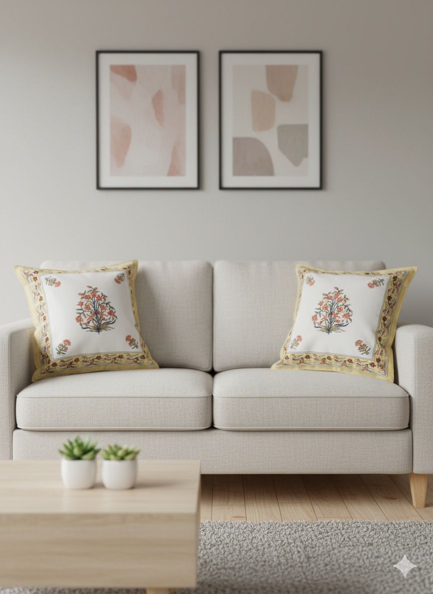 Set of 2 Cotton Cushion Covers