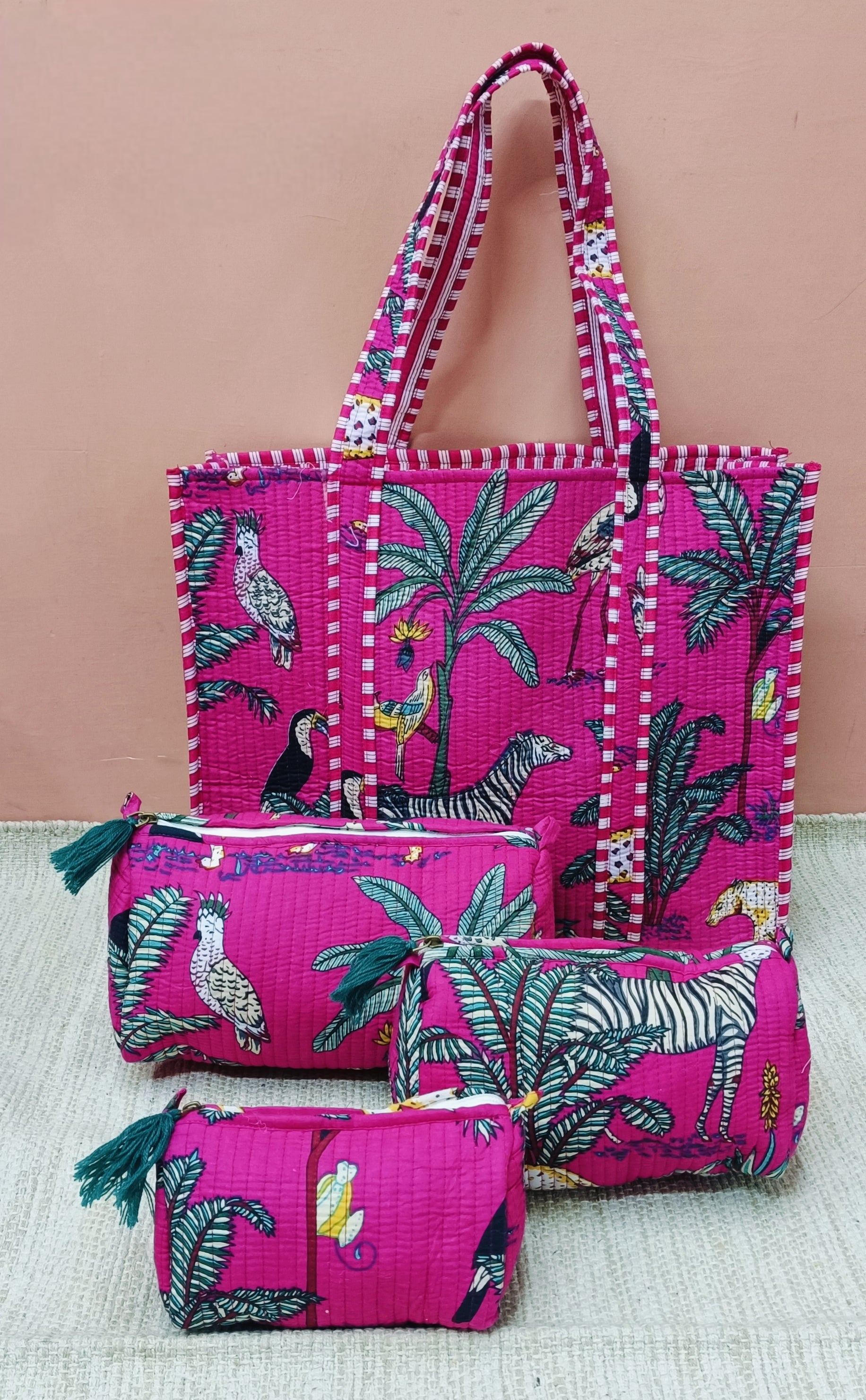 Diwali Gift Box – Stylish Tote Bag with 3 Coordinated Utility Pouches