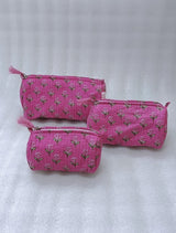 Set of 3 cosmetic bag/pouches with waterproof lining