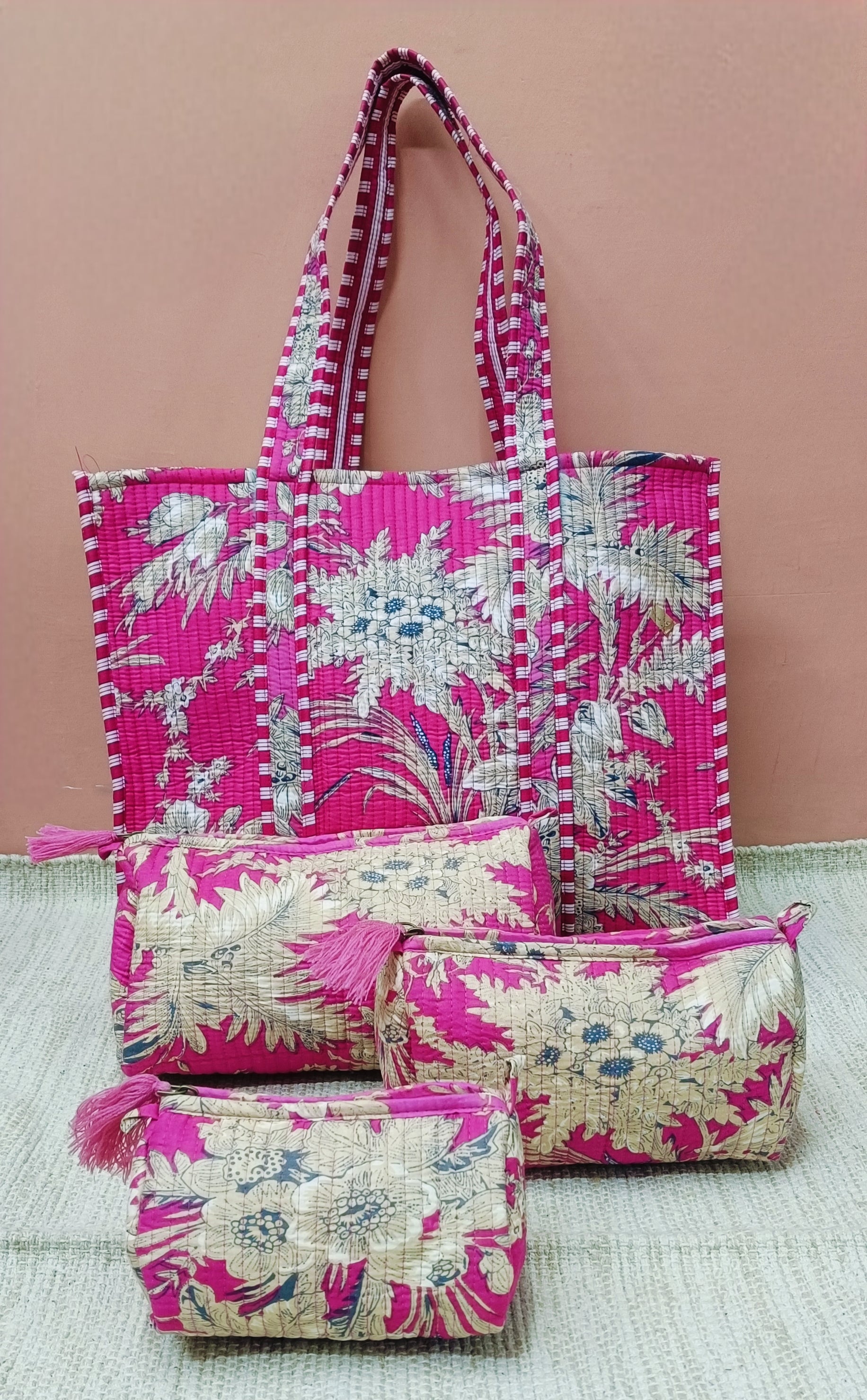 Tote Bag with set of 3 Pouches