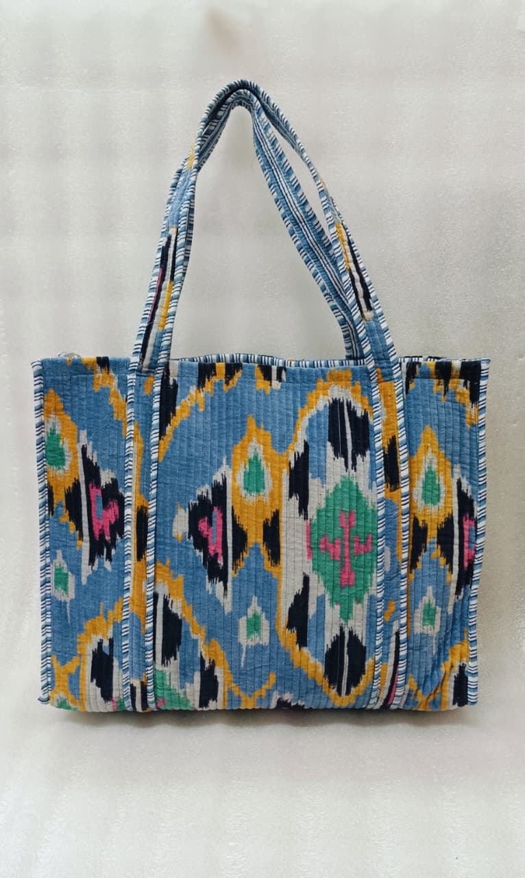 Velvet Tote Bag without Zip with Long Handle 17x18x 6 Inches